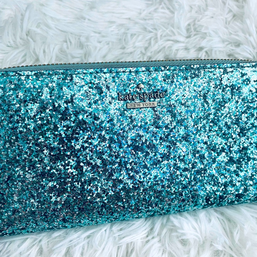 Kate Spade Teal Glitter Wallet